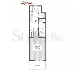 ロイヤルパークスERささしま【11階】の間取り