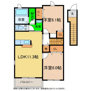 徳島県阿南市住吉町元久保【アパート】の間取り