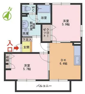 ヴィラテポーレ V・VI【2階】の間取り