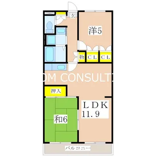 パティオス宇宿【2階】の間取り