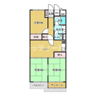 エバーグリーン住之江【5階】の間取り