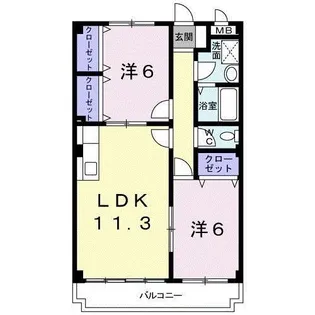エトワ-ル摂津【1階】の間取り