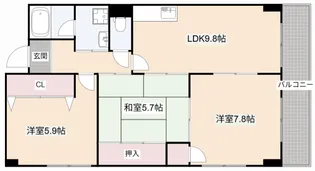 大阪府高槻市南平台3【マンション】の間取り