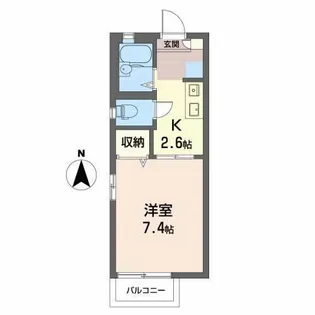 ハウスウッドベルB【1階】の間取り
