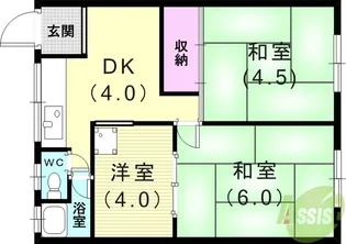 ミノルマンション本館【1階】の間取り