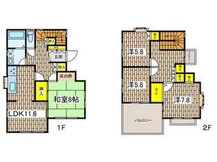 神奈川県横浜市保土ヶ谷区鎌谷町【一戸建】の間取り
