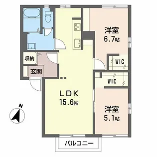 ディアス柏王 B【1階】の間取り