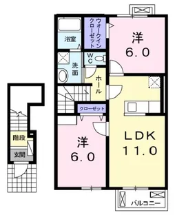 福島県郡山市田村町金屋字新家【アパート】の間取り