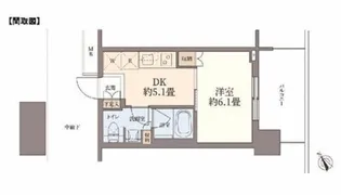 1DKの間取り画像