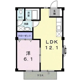 サンハイム池田 A【1階】の間取り