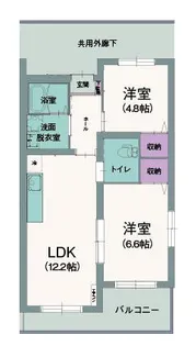 2LDKの間取り画像