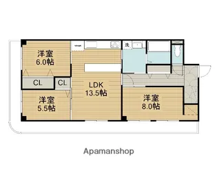 住道パークハイツ【1階】の間取り