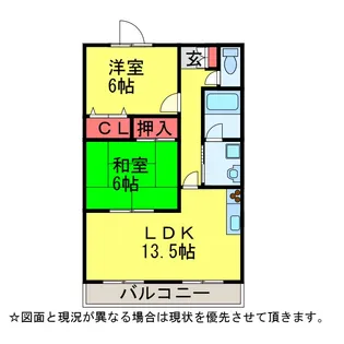 日成ハイツII【3階】の間取り