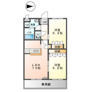 アシューレS【1階】の間取り