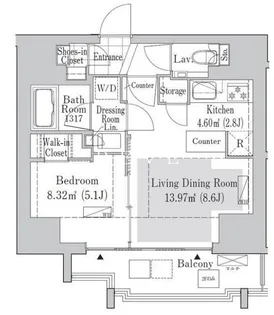 リブクオーレ神保町【5階】の間取り