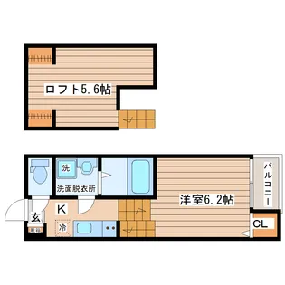 コンフォール仙台若林【2階】の間取り