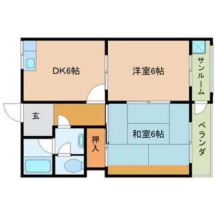 リバーサイド飛鳥【3階】の間取り