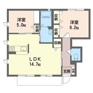 グランドールD(千種)【1階】の間取り