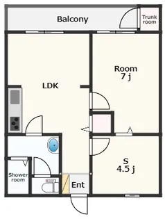 市原ハイランドビル【3階】の間取り