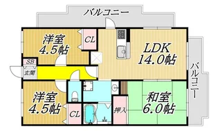 ロワイヤル百合【4階】の間取り