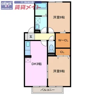 ル・モンド・グランデ B【1階】の間取り