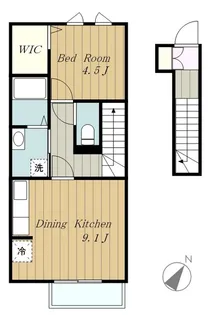 神奈川県相模原市南区鵜野森3【アパート】の間取り