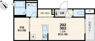 レジデンス西尾久【3階】の間取り