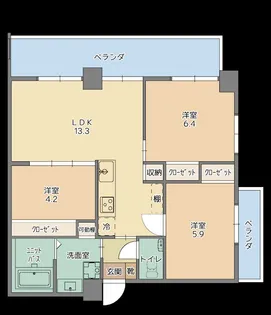 Esan Terrace 浦西【7階】の間取り