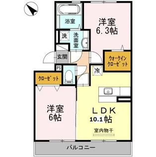 ディアコート桜木【3階】の間取り