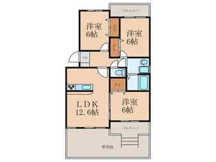 プレステージ稲童【1階】の間取り
