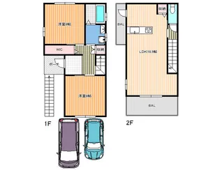 大阪府柏原市大字高井田【一戸建】の間取り