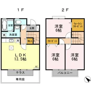 ローズガーデン土器東 A棟【2階】の間取り
