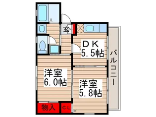ペアーブラッサムP【1階】の間取り