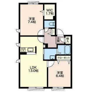 たちばなファミリー12 B棟【1階】の間取り