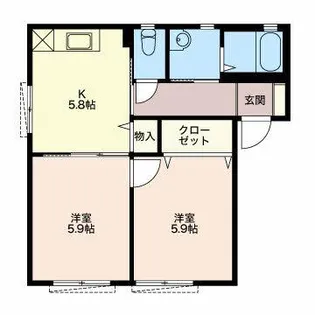 グリーンヒルズ【1階】の間取り