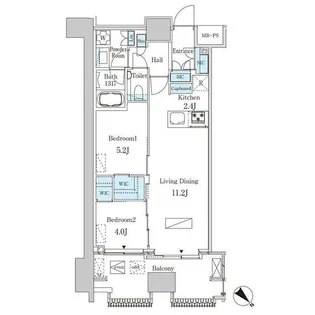 レガシス中目黒【9階】の間取り