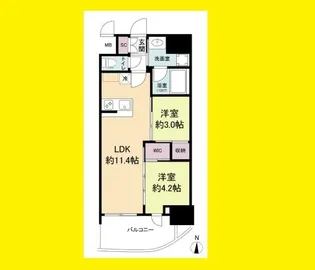 セレニテフラン梅田【4階】の間取り