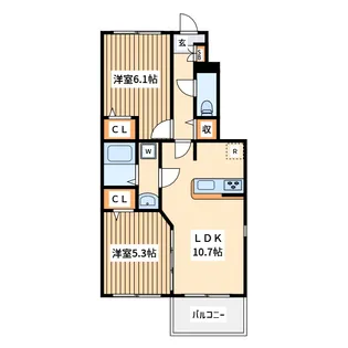 ウッド・ベル【1階】の間取り