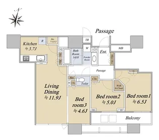シティタワー梅田東【8階】の間取り