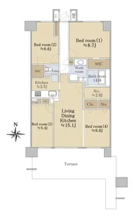 ルネ・マザーズシティ北棟【1階】の間取り