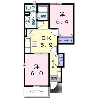 サンリット グローブA棟【1階】の間取り