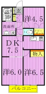 レインボーハイツA【2階】の間取り