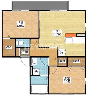 アフロディーテS【2階】の間取り