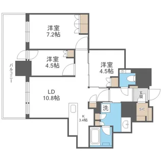 ザ・札幌タワーズ イーストタワー【16階】の間取り