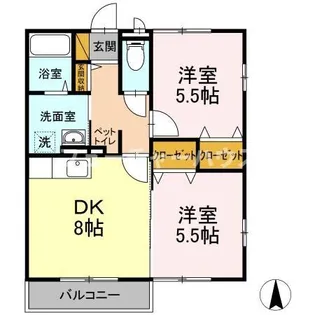 グレースライフ大成 B【2階】の間取り