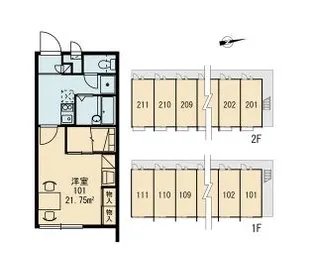 フルーリル【2階】の間取り