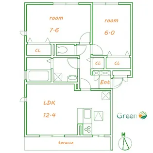 オランジュ【1階】の間取り