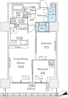 ロイヤルパークス品川【11階】の間取り