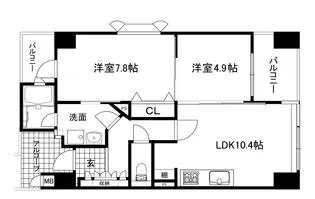 ロータリーマンションパレベルマリン【4階】の間取り