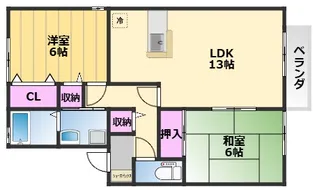 ウエイサイド2 A棟【2階】の間取り